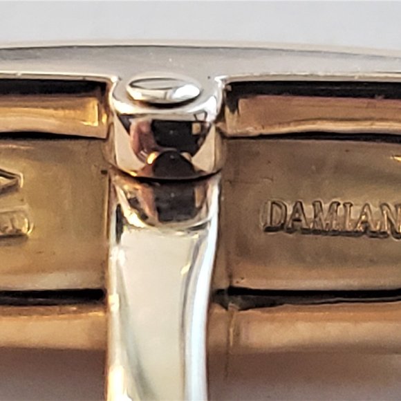 DAMIANI Cufflinks with diamonds 18K Two Tone ITALY - Picture 4 of 6